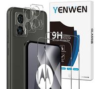 Yenwen Verre Trempé Compatible avec Motorola Moto Edge 30 Neo, 2 Pièces Film Protection écran et 2 Pièces Caméra Arrière Protecteur, Anti Rayures - Dureté 9H Glass - Sans Bulles