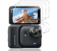 Yenwen Verre Trempé pour Insta360 Go Ultra Protection Ecran, 3 Pièces Protection écran Film et 3 Pièces Caméra Arrière Protecteur, Anti Rayures, Dureté 9H Glass, Sans Bulles