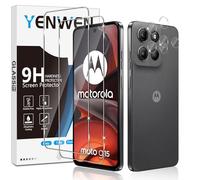 Yenwen Verre Trempé pour Motorola Moto G15 Protection Ecran, 2 Pièces Protection écran Film et 2 Pièces Caméra Arrière Protecteur, Anti Rayures pour Moto G 15, Dureté 9H Glass, Sans Bulles