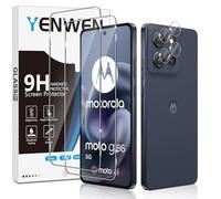Yenwen Verre Trempé pour Motorola Moto G86 5G Protection Ecran, 2 Pièces Protection écran Film et 2 Pièces Caméra Arrière Protecteur, Anti Rayures, Dureté 9H Glass, Sans Bulles