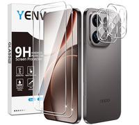 Yenwen Verre Trempé pour OPPO Find X9 Pro Protection Ecran, 2 Pièces Protection écran Film et 2 Pièces Caméra Arrière Protecteur, Anti Rayures, Dureté 9H Glass, Sans Bulles