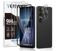 Yenwen Verre Trempé pour Sony Xperia 1 VII Protection Ecran, 2 Pièces Protection écran Film et 2 Pièces Caméra Arrière Protecteur, Anti Rayures, Dureté 9H Glass, Sans Bulles