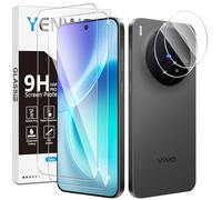 Yenwen Verre Trempé pour VIVO X300 Protection Ecran, 2 Pièces Protection écran Film et 2 Pièces Caméra Arrière Protecteur, Anti Rayures, Dureté 9H Glass, Sans Bulles