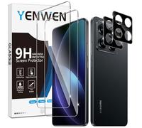 Yenwen Verre Trempé pour Xiaomi 15T / 15T Pro 5G Protection Ecran, 2 Pièces Protection écran Film et 2 Pièces Caméra Arrière Protecteur, Anti Rayures, Dureté 9H Glass Mi, Sans Bulles