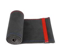 Yeolpise Housse de Volant en Daim, Housse de Volant Universelle de 38,1 cm à Coudre avec Panneau de régression Rouge, kit de Couture de Volant en Cuir véritable Doux et Confortable, Noir