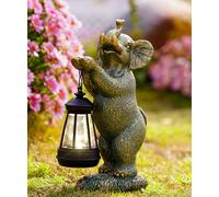 Yeomoo Éléphant décoratif avec lampes solaires pour jardin - Guirlande lumineuse solaire pour l'extérieur - Cadeaux pour femme, maman, homme, décoration de jardin, balcon, terrasse - Cuivre