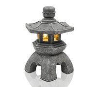 Yeomoo Pagode solaire - Décoration de jardin pour l'extérieur - Lanterne solaire - Figurines de jardin zen - Décoration japonaise pour salon, balcon, terrasse, cadeaux pour femmes, maman, étanche
