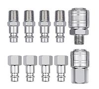 Yeonado 10 Pièces Raccord rapide à air comprimé 1/4"BSP Coupleur Rapide de Compresseur d'Air Tuyau Air Comprimé Connecteur Mâle Femelle