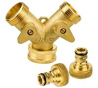 Yeonado Raccord en Y 2-Voies Y-Distributeur avec raccord Rapide de 3/4" en Laiton pour raccord d'outil d'irrigation