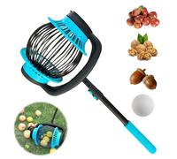 YEOOIYCW Collecteur de noix - Extensible 66 à 126 cm - Avec grand panier de récolte - Pour noix, pommes, glands et fruits tombés - Rouleau à noix, cueille-boules, ramasse-pommes (B)