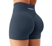 YEOREO Short de sport pour femme - Invisible - Scrunch Butt Gym - Taille haute - Legging court de yoga, bleu foncé, M