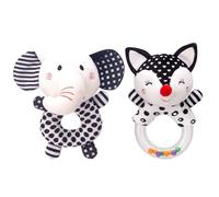 Yeory Baby Rattle 2pcs Cutoon Cartoon Elephant & Fox Infant Rattle en Peluche Baby Toys for Development and Interactive Play, Toys