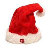 Yeory Chapeau de Noël chant électrique danse en peluche de santa hat avec balle top douce drôle pour les enfants adultes, costume Noël