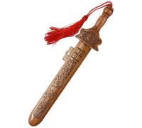 Yeory Épée en Bois 7, 1 Pouces sculptées à la Main de pêche Chinoise Enfants en Bois avec Jouet décoratif à Gland pour la décoration de Bureau et Maison, épées Jouets