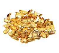 Yeory Lingot d'or, 100pcs Gold Engot, Mini Money, Fengshii Lucky Yuanbao Ornement, Feng Shui Decor for Luck & Fortune, Yuan Bao Ornement