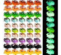 Yeory Mini-résine Grenouilles, minuscules Grenouilles Animaux de fées 50 pcs, Figurines de Miniatures Lumineuses, Mini Figurines en résine pour Le Paysage Mousse, Couleur aléatoire