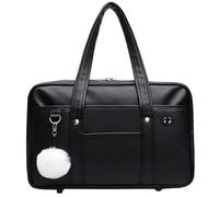 Yeory Sac à école japonais, sac japonais en cuir PU à capacité avec multi-poche, main de l'école avec trou de câble casque, épaule fermeture éclair pour un ordinateur portable en uniforme ét