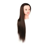 Yeory Tête coiffante 24,80 Pouces Simulation de Cheveux Synthétique Fibre Mannequin Head with Hair Training Head for Makeup Hairdressing Bijoux Affichage Dark Brown, Styling Head