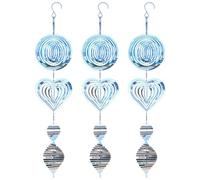 Yeory Tine-Vent de Jardin 3 pcs, filatrice en métal colorée en 3D réfléchissant, dispositifs de Peur des Oiseaux en Miroir à l'extérieur, Ornements Jardin Spinner extérieur