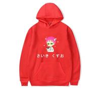 YEOSEA Pull À Capuche Graphique - Mix Coton Coupe Large Manches Longues, Style Urbain Décontracté pour Tous (Rouge,TTP)
