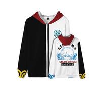YEOSEA Sweat À Capuche Zip Anime - Noir Et Blanc Bloc De Couleur, Polyester Streetwear Urbain, Style Japonais Inspiré (WLS00753,TP)