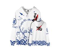 YEOSEA Sweat À Capuche Zip Anime - Noir Et Blanc Bloc De Couleur, Polyester Streetwear Urbain, Style Japonais Inspiré (WLS00752,TP)