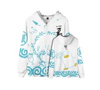 YEOSEA Sweat À Capuche Zip Anime - Noir Et Blanc Bloc De Couleur, Polyester Streetwear Urbain, Style Japonais Inspiré (WLS00750,TP)