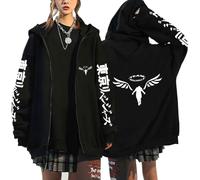 YEOSEA Tokyo Revengers Manjiro Sano Kapuzenjacke - Schwarz Weiß Karo Plüsch Cosplay Jacke Für Anime Conventions (BW348,M)