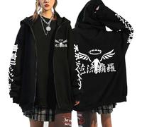 YEOSEA Tokyo Revengers Manjiro Sano Kapuzenjacke - Schwarz Weiß Karo Plüsch Cosplay Jacke Für Anime Conventions (BW344,S)