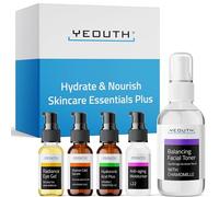 YEOUTH Coffret Cadeau Femme: Acide Hyaluronique Serum Visage, Serum Vitamine C et E, Toner Visage, Gel Contour des Yeux, Creme Hydratante, 5 - Pièces Idee Cadeau Femme