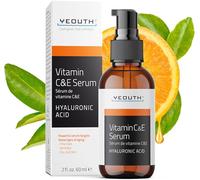 YEOUTH Serum Vitamine C et E avec Acide Hyaluronique, Hydratant Vitamine C Serum Visage, Skin Care Cible Apparence des Taches Ternes 60ml