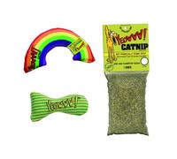 YEOWWW Jouet biologique très résistant pour chat (1 x arc-en-ciel, 1 x herbe à chat et 1 x puant).