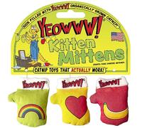 YEOWWW Lot de 3 moufles pour Chatons, Jouets à Herbe à Chat pour Chats, Herbe à Chat Bio, Jouets Multicolores