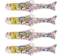 YEOWWW! Lot de 4 poissons d'herbe à chat et goberge | Feuille pure et sommet de fleurs | Jouet pour chat et chaton