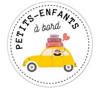 YEP Autocollant de Voiture Petits-Enfants à Bord - Cadeau Papi - Cadeau Mamie - Sticker de Voiture - Cadeau pour Grand-Parent - Annonce Grossesse - Fête des Grands-Mères - Fête des Grands-Pères