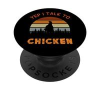 Yep I Talk to Chickens Adorable éleveur pour Amoureux des Animaux PopSockets PopGrip Adhésif