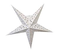 YEPSIO Abat-jour en papier en forme d'étoile - 60 cm - Décoration à suspendre pour Noël, mariage, maison, fête, lune et étoiles blanches
