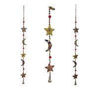 Yepsio Décoration Murale Indienne à Suspendre en Forme d'étoile et de Lune pour la Maison, Le Bureau, Les Mariages et Les Festivals.