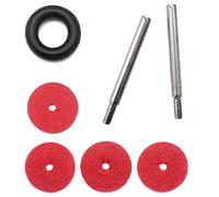 YEQIN Lot de 2 bobines en métal vintage à visser pour machine à coudre domestique + 1 enrouleur de bobine + 4 patins rouges en feutre pour machine à coudre Singer