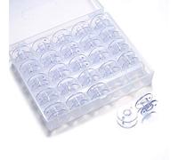 YEQIN Lot de 25 bobines Sa156 pour machine à coudre avec étui - Classe 15 - Bobines en plastique compatibles avec machine à coudre et à broder Brother Singer (25 bobines avec boîte)