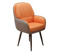 YEQING Chaise de Coiffeuse avec Dossier, D'appoint Pivotante, Chaises Rembourrées Accoudoirs pour Bureau, Chambre, Salon, Dortoir(Orange)