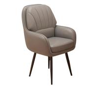 YEQING Chaise de Coiffeuse avec Dossier, D'appoint Pivotante, Chaises Rembourrées Accoudoirs pour Bureau, Chambre, Salon, Dortoir(Gray)