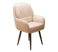 YEQING Chaise de Coiffeuse avec Dossier, D'appoint Pivotante, Chaises Rembourrées Accoudoirs pour Bureau, Chambre, Salon, Dortoir(White)