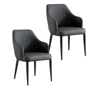 YEQING Lot de 2 Chaise avec Accoudoirs, Dining Chair, Chaises de Salon, Idéales pour la Cuisine, la Salle À Manger et Le Bureau À Domicile(Gray)