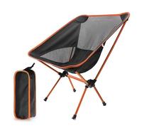 YEQING Portable Outdoor Moon Camping Chair, Ultra-Light Aluminum Alloy Folding Backrest Chair, Lightweight Leisure Seat for Camping & Travel(Orange)