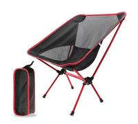 YEQING Portable Outdoor Moon Camping Chair, Ultra-Light Aluminum Alloy Folding Backrest Chair, Lightweight Leisure Seat for Camping & Travel(Red)