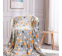 Yeqivo Couverture pour Enfants, fantôme Phosphorescent, Couverture en Polaire Douce pour garçons (130 * 150CM,Le fantôme Gris)