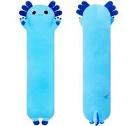 Yeqivo Long coussin en peluche Axolotl - Joli coussin de sommeil doux - Cadeau pour enfants et amis (70 cm, bleu)