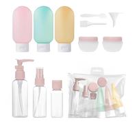 Yeqqzq Lot de 12 bouteilles de voyage pour articles de toilette, conteneurs de voyage anti-fuite avec sac, kit de voyage pour shampooing, après-shampooing, lotion
