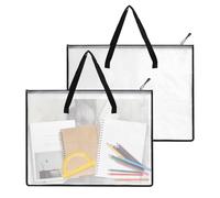 Yeqqzq Lot de 2 sacs de portfolio artistiques, 48,3 x 63,5 cm, organiseur de fournitures d'artistes avec poignée, organiseurs de dossiers en maille pour affiche, scrapbooking, souvenirs et tableau